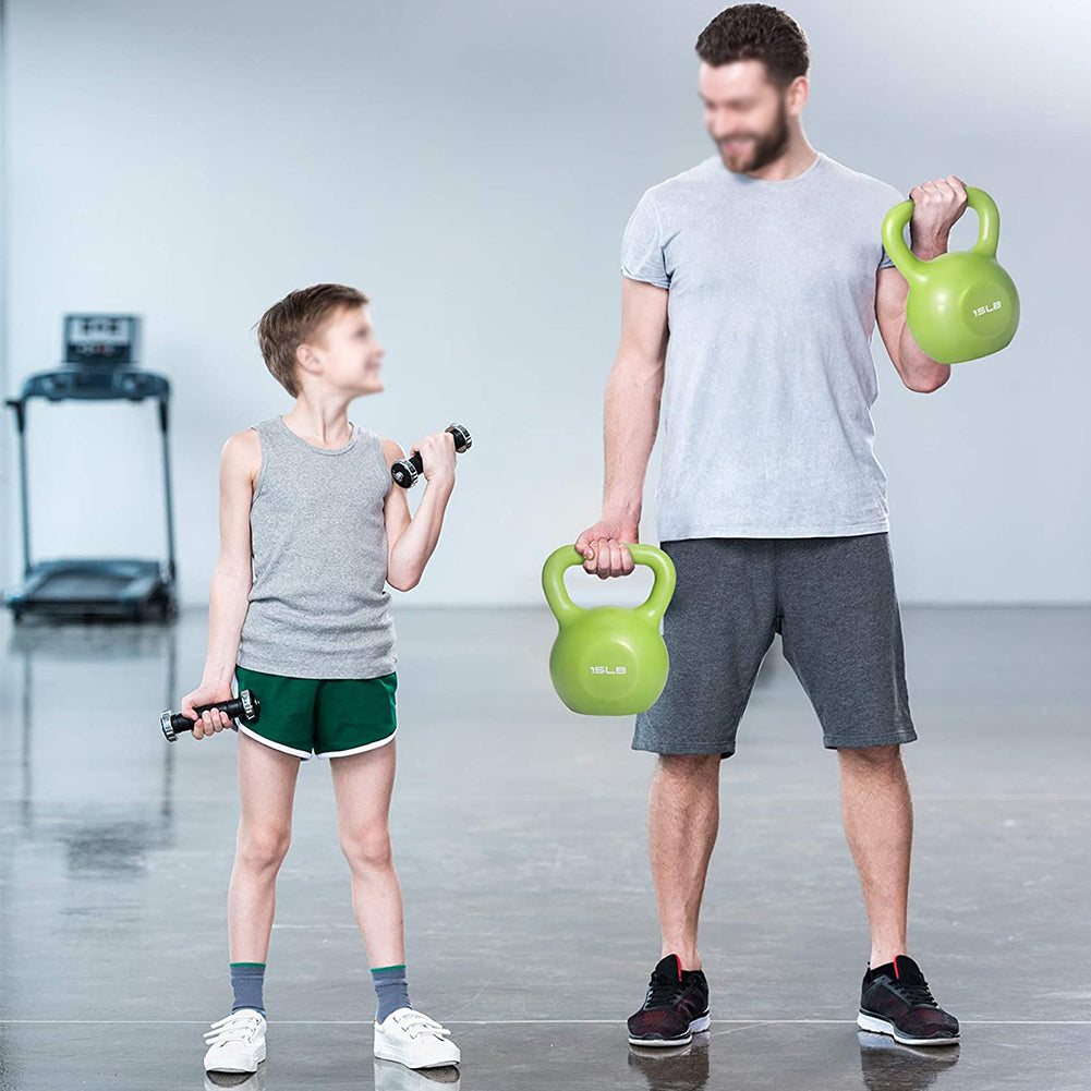 10lbs Kettlebell Set - Vinyl Coated Weight for Home Gym, Purple