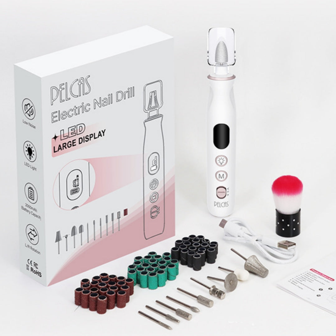 Electric Nail Grinder Portable Manicure & Pedicure Tool - White