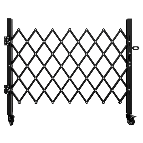 Foldable Security Gate with Swivel Casters - Portable Safety Barrier for Garage, Warehouse, Driveway & Pool Areas - 42x51.57 inches
