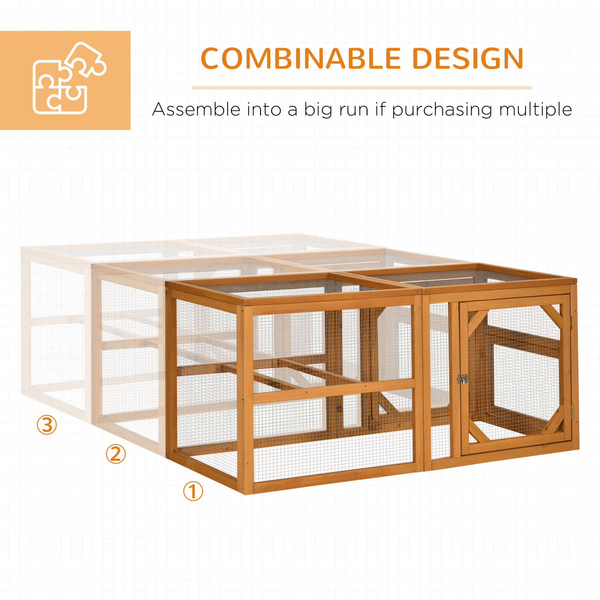 55-Inch Wooden Chicken Coop Expansion Kit Outdoor Hen House with Linkable Design