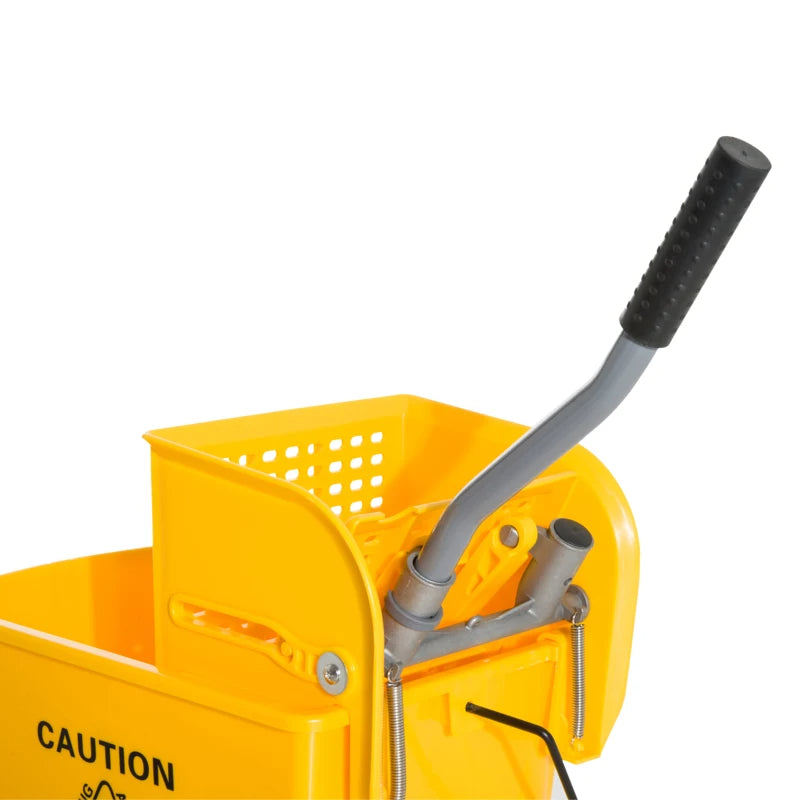 21 Quart Mop Bucket with Wringer on Wheels - Yellow