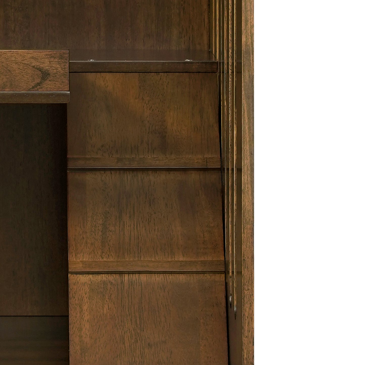 Indoor Rubber Wood Cat Enclosure with Multi-Level Shelves & Lockable Door - Brown Oak Finish