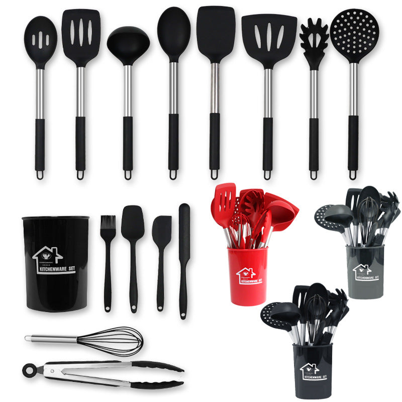Non-Stick Silicone Pot & Kitchen Utensil Set - High-Temperature Resistant