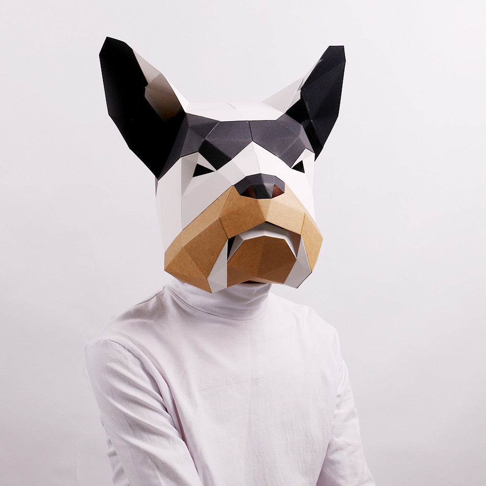Creative Paper Mask Headgear for Holiday Party Decorations - Bulldog Style