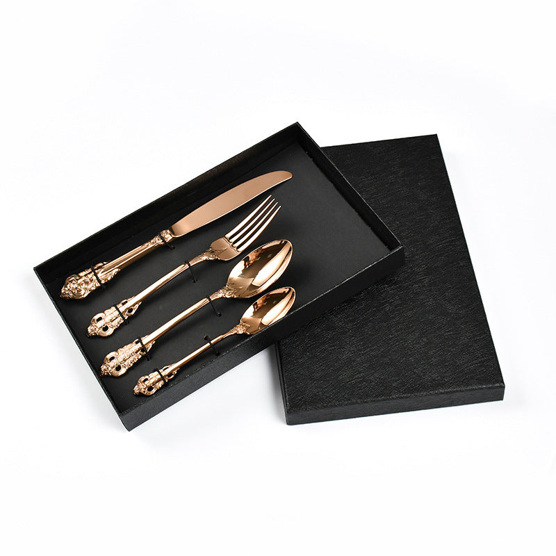 Stainless Steel Knife Fork Spoon Set - Household Tableware for Dining