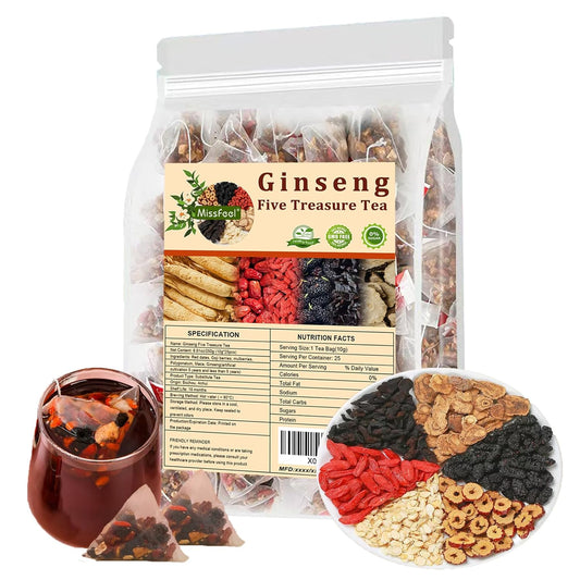 Ginseng Five Treasure Herbal Tea - 25 Natural Detox Tea Bags