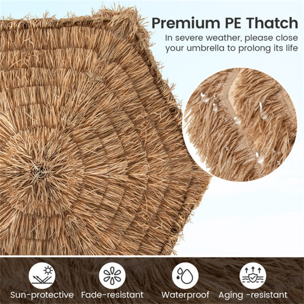 9.5ft Tropical Outdoor Umbrella - 2-Tier Vented Sun Protection