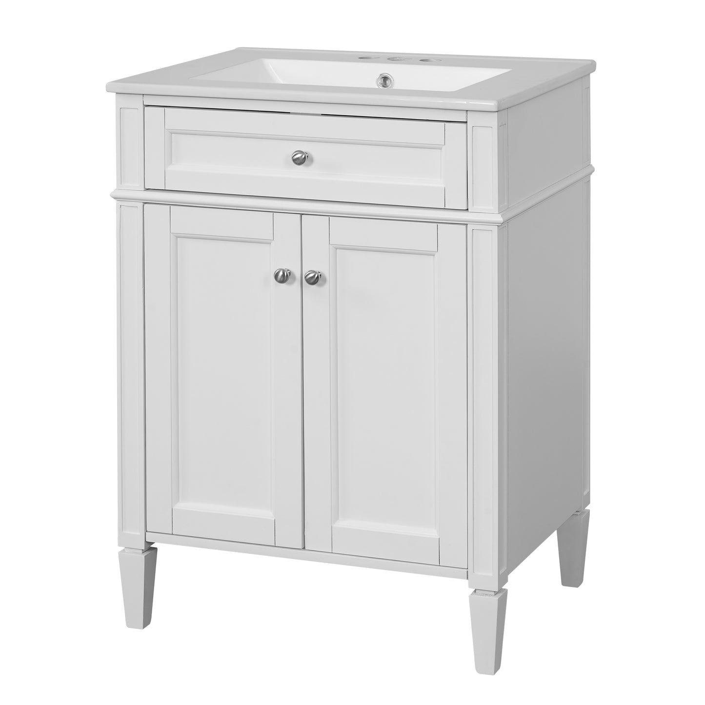 24" Bathroom Vanity with Sink, Soft-Close Doors & Storage