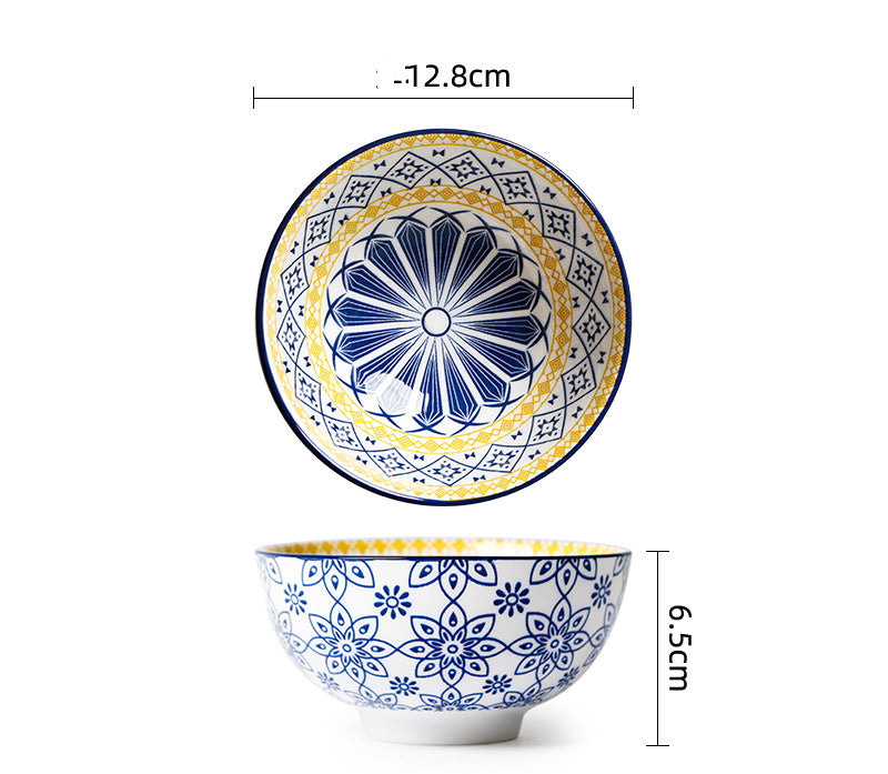 Ceramic Soup & Porridge Bowl - Porcelain Round Tableware for Kitchen