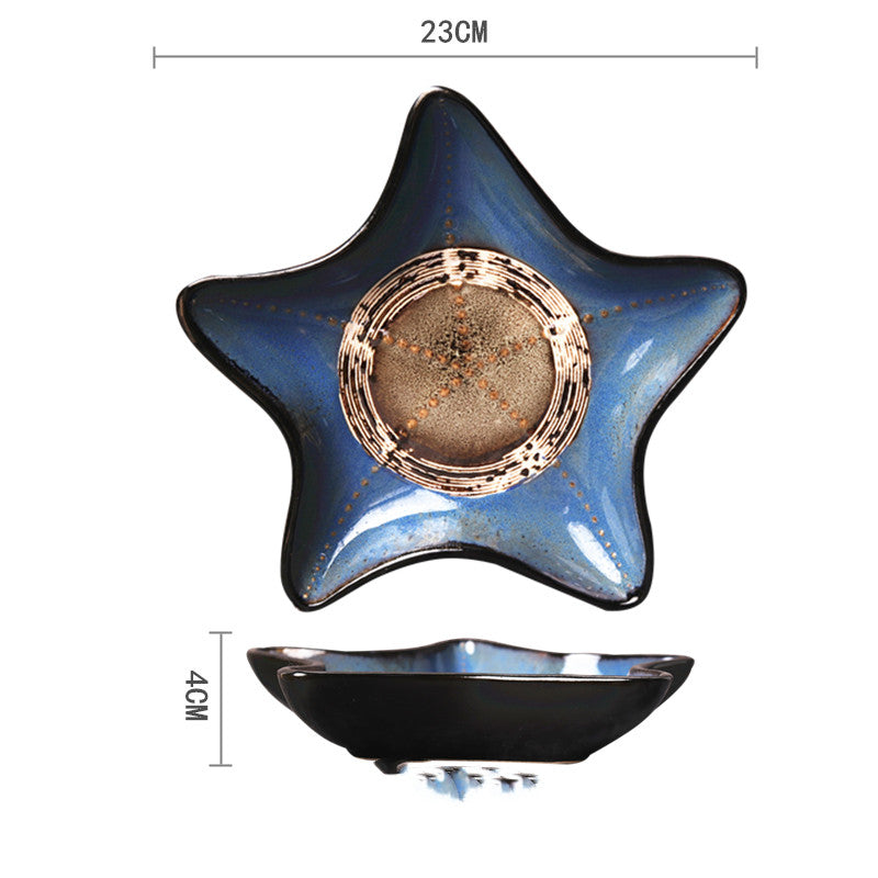 Ceramic Hand-Painted Western Style Breakfast Plate 8 Inch Microwave Safe