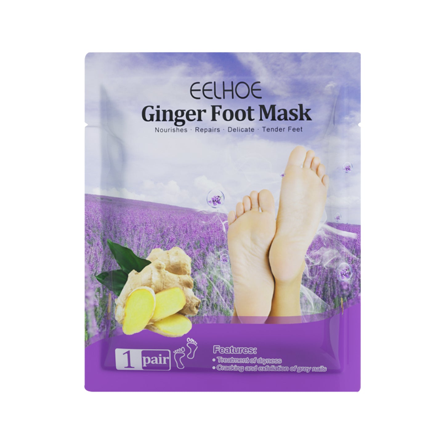 Ginger Foot Mask for Exfoliating and Moisturizing Dry Cracked Skin