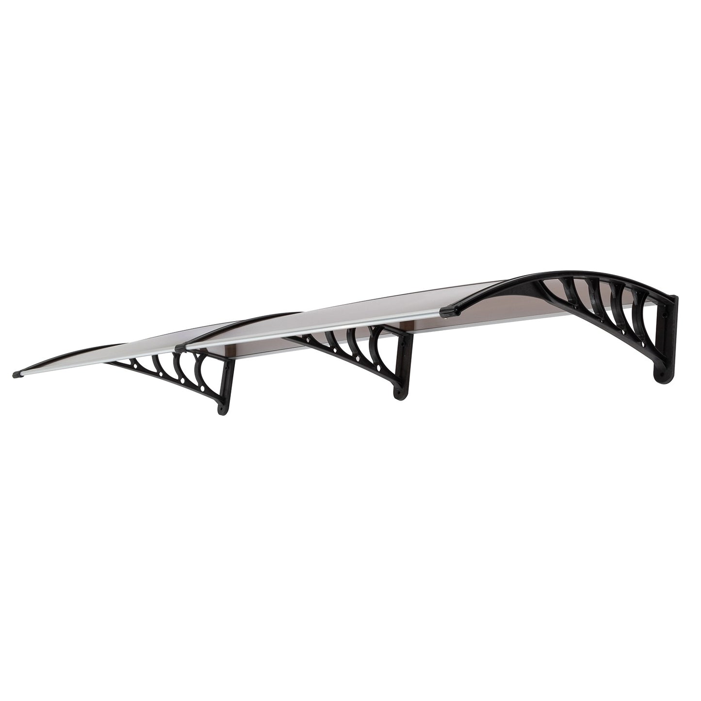 80x38in Outdoor Door Window Awning with Brown Polycarbonate Panel & Black Bracket - Rain Snow Sun Shade Cover, Durable 10-Year