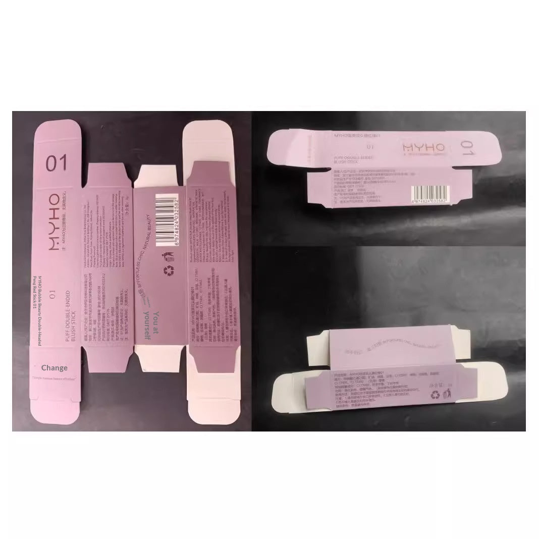 Matte Natural Nude Makeup Puff Dual-Head Blush Stick for All Skin Types