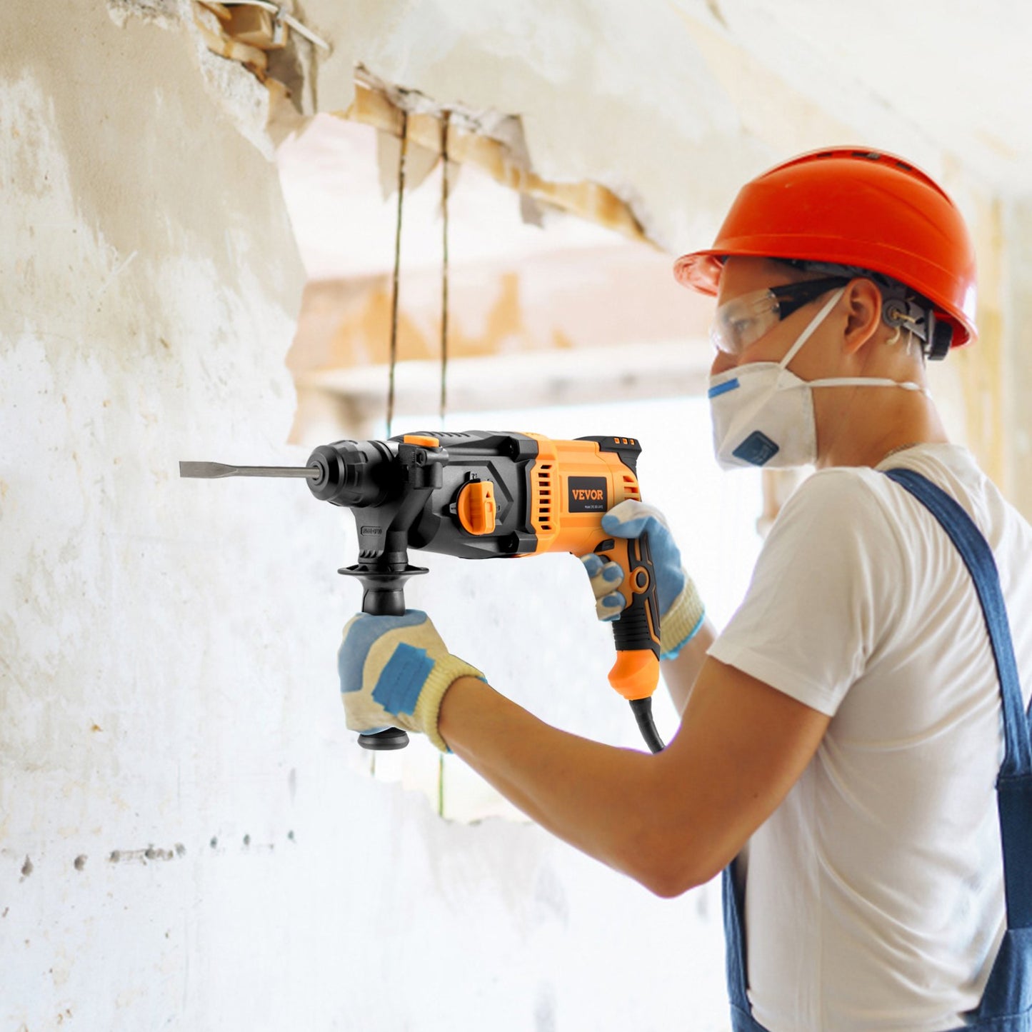 Corded Rotary Hammer Drill 4-Mode SDS-Plus Chipping Hammers - Yellow
