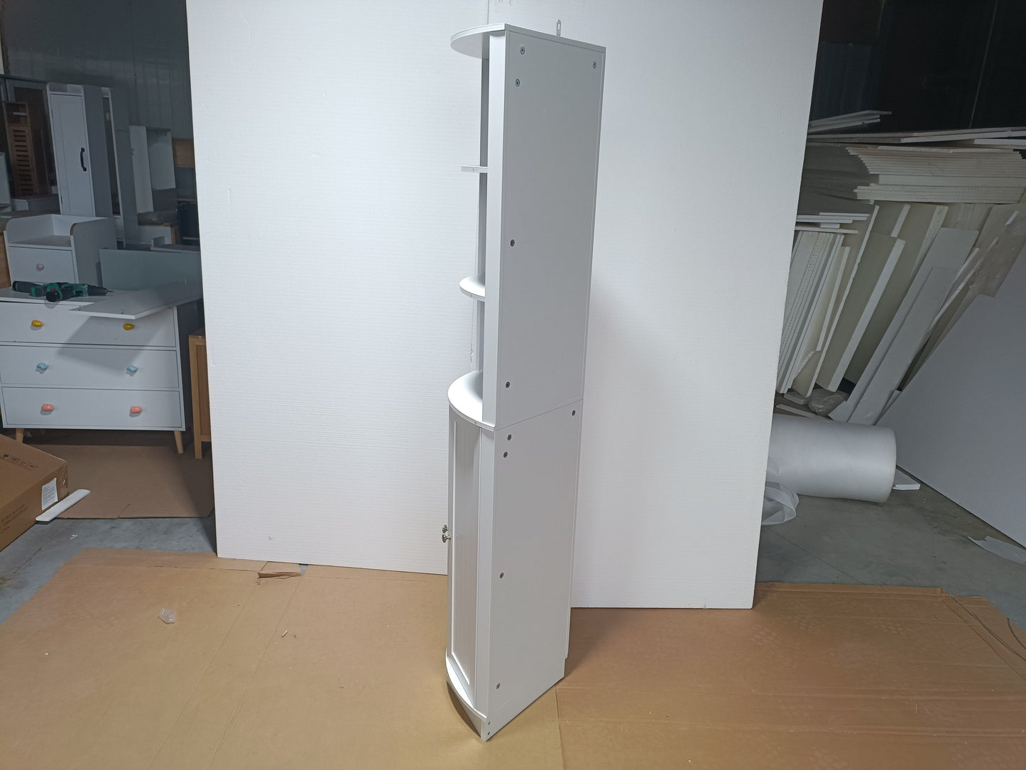 67" Tall Corner Cabinet with 2 Doors and Adjustable Shelves - White