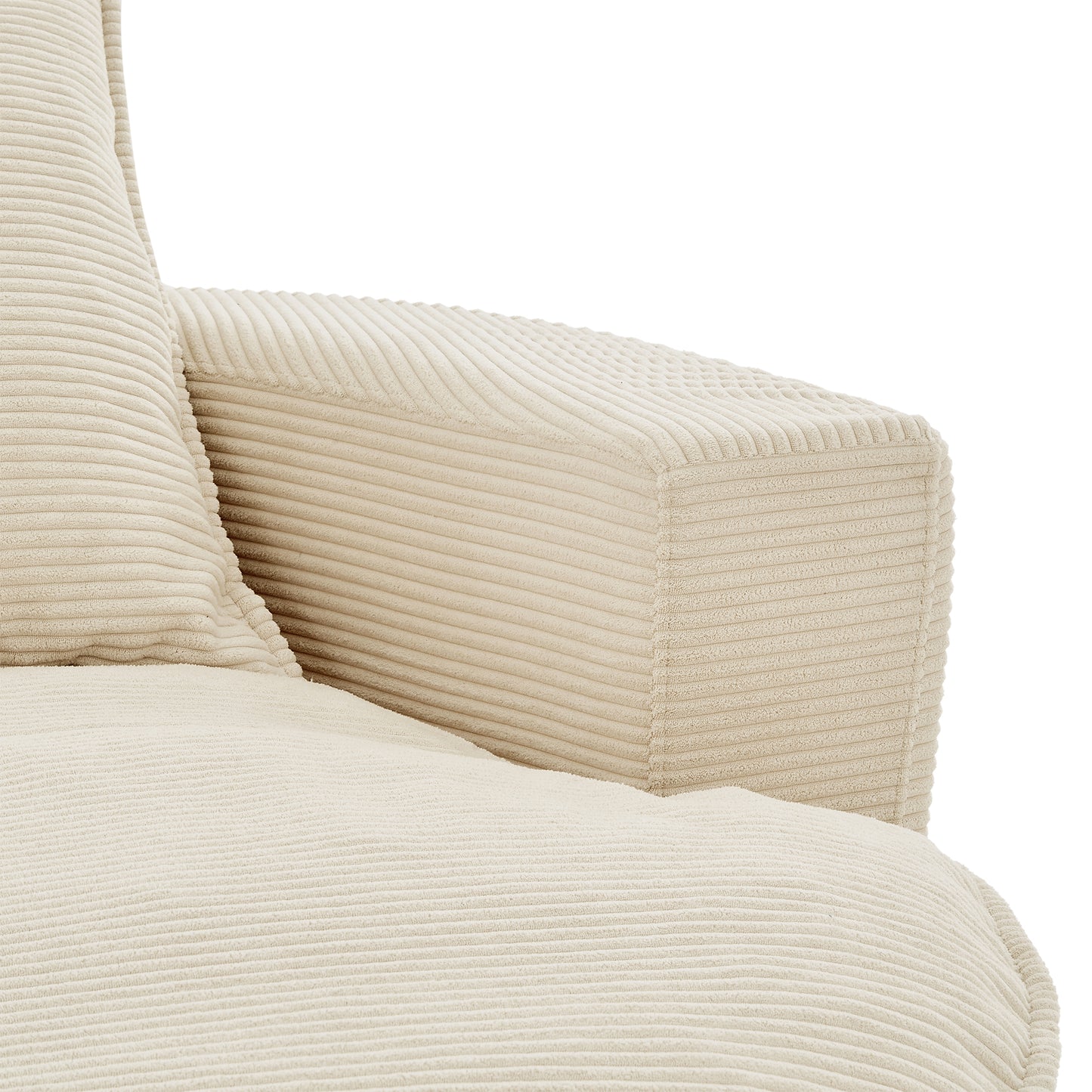 Oversized 360° Swivel Accent Chair with Dual-Layer Cushion - Beige
