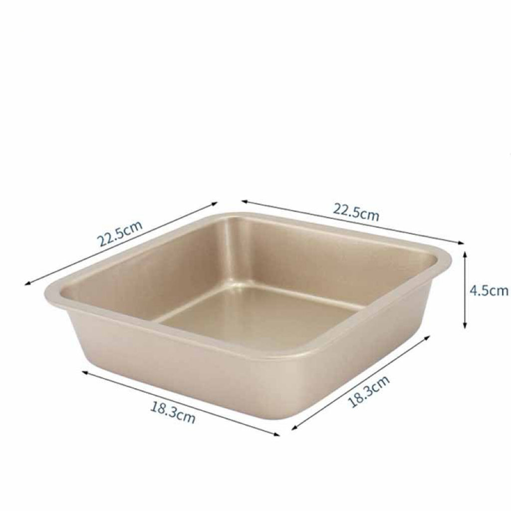 Square Baking Pan for Pizza and Baked Goods - 6 or 8 Inch Silicone Coated