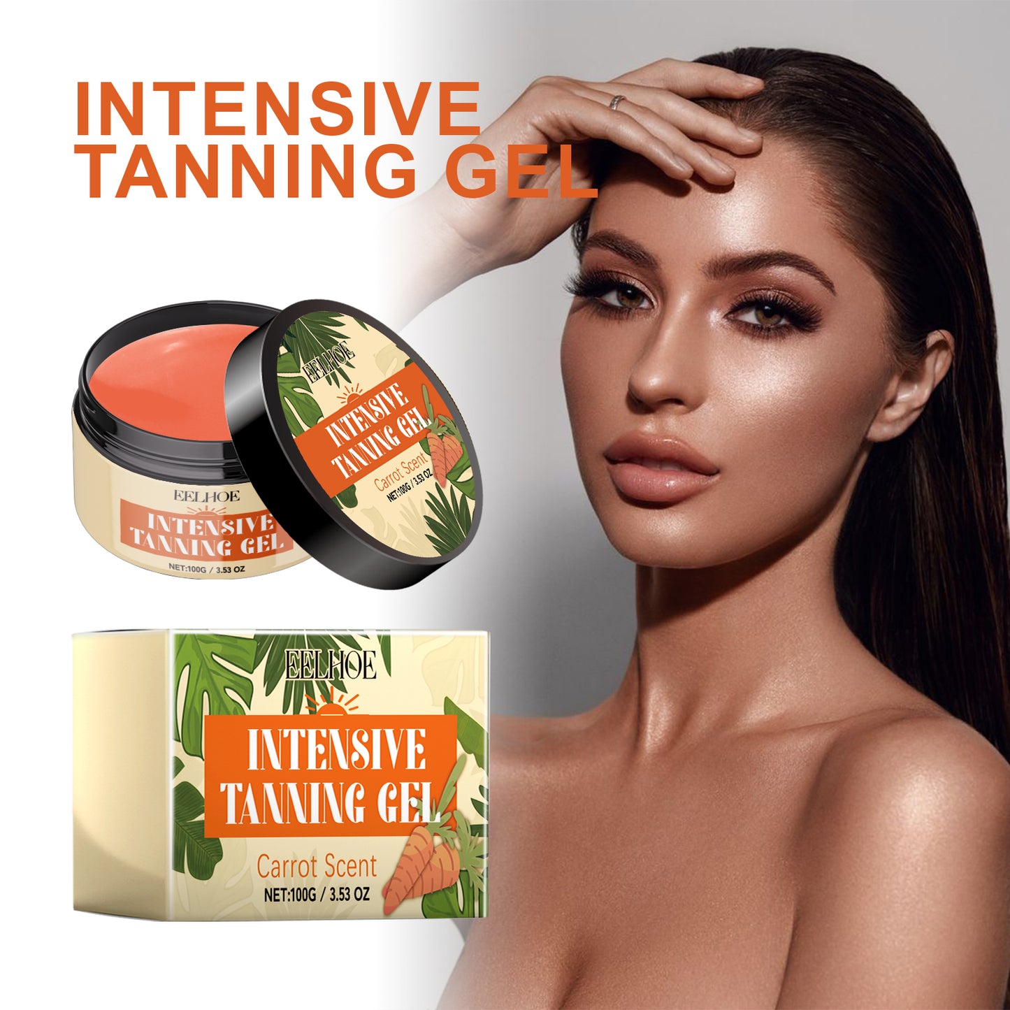 Natural Tanning Gel with Shea & Carrot Oil - Fast Absorbing Body Bronzer
