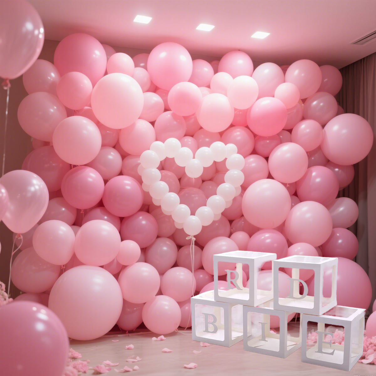 5 Wedding Balloon Boxes - White Paper Decoration 30cm