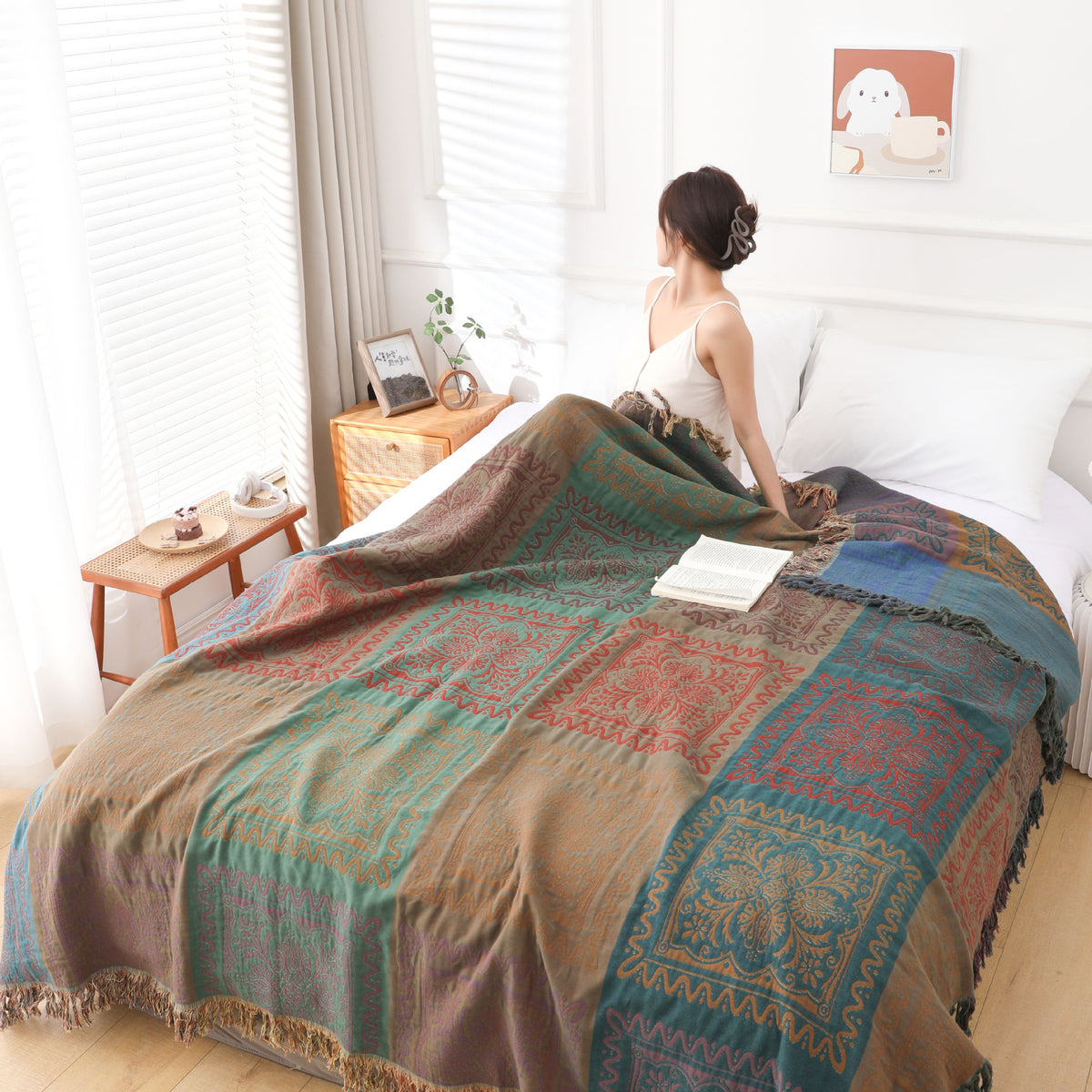 Multi-Layer Cotton Gauze Blanket for Sofa and Home Decor