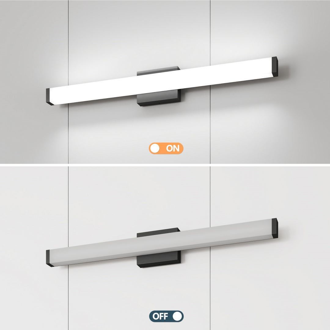 Modern Black Bathroom Vanity Light - 33 Inch LED Fixture