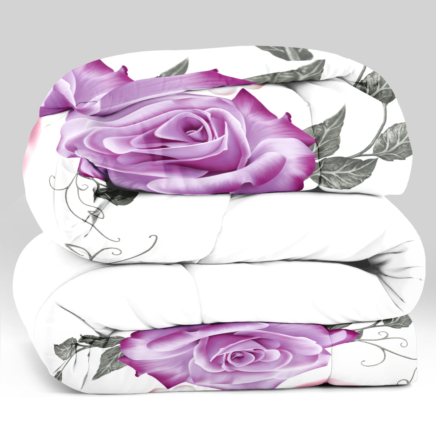 9-Piece Room In A Bag Quilt & Curtain Set - Deep Magenta Floral