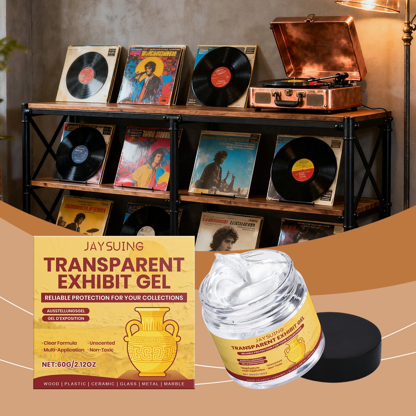 Transparent Display Gel 60g for Exhibition and Surface Protection
