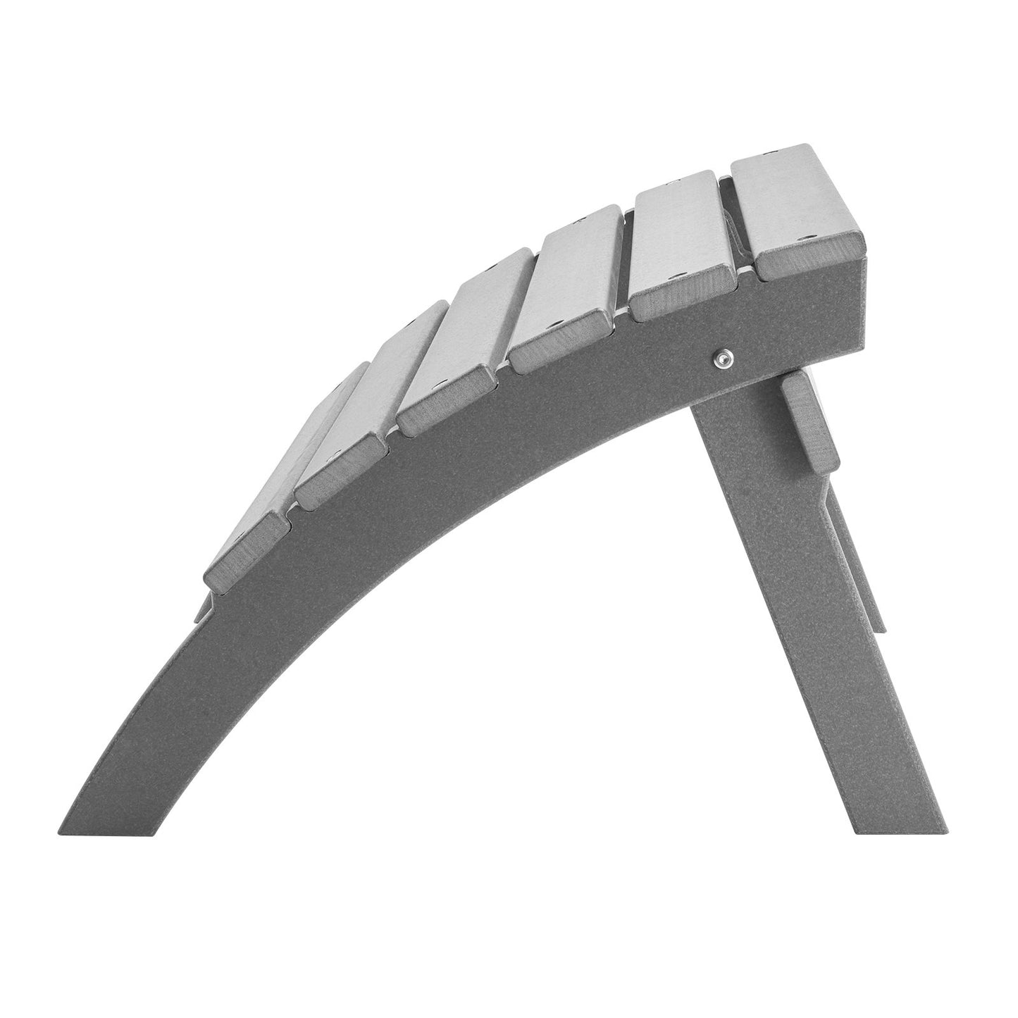 Folding Adirondack Ottoman Footrest for Outdoor Patio Gray 21.5L x 18.9W x 14.8H
