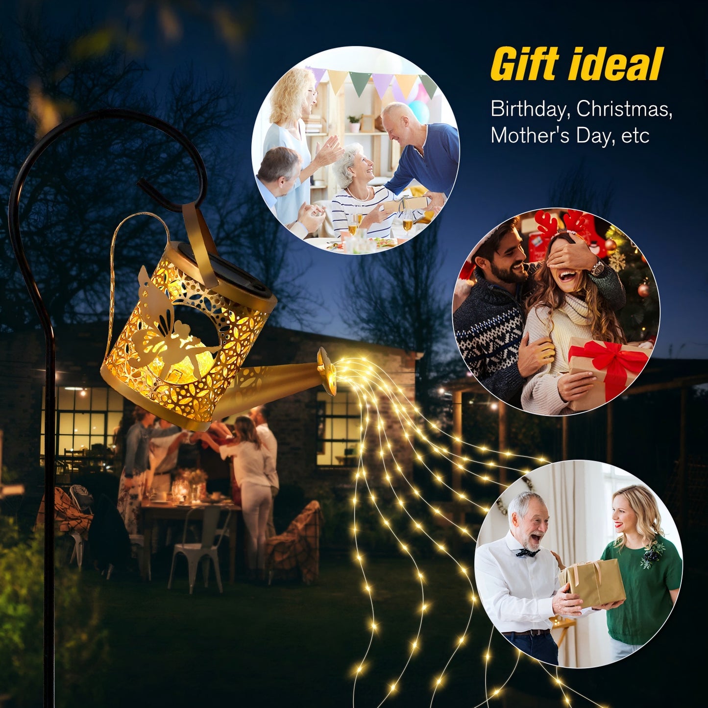 Solar Watering Can Garden Lights Outdoor Waterproof Decorative Pathway Lamps