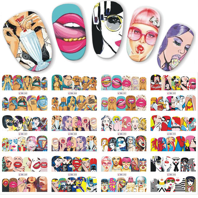 Nail Art Stickers Watermark Decals for Manicure - Sun Butterfly Galaxy Series