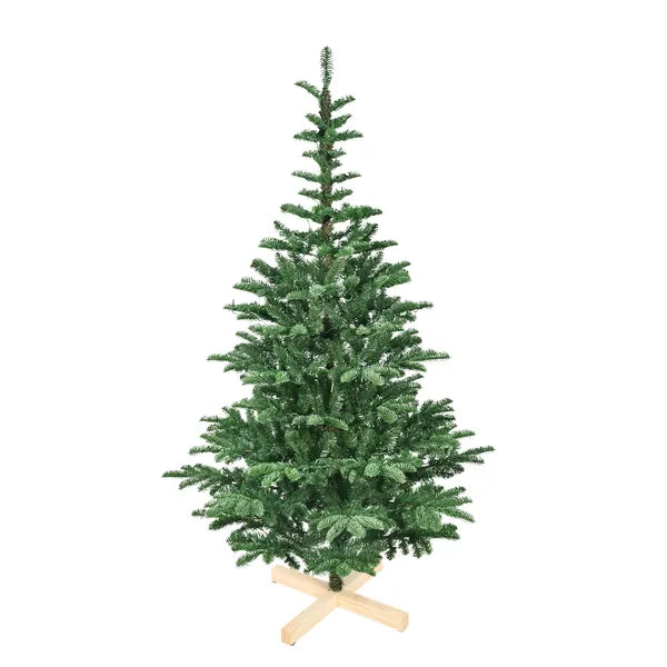 8ft LED Christmas Tree - Green with 1307 Tips, Hinged Base