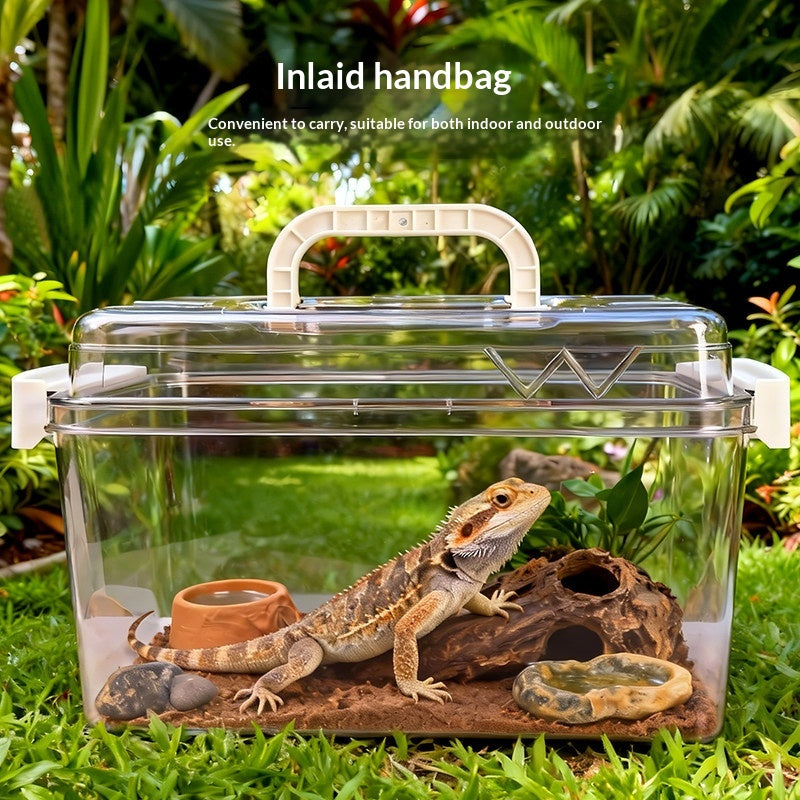 Portable Reptile Terrarium Box - Sealed, Medium Size, Pet Habitat
