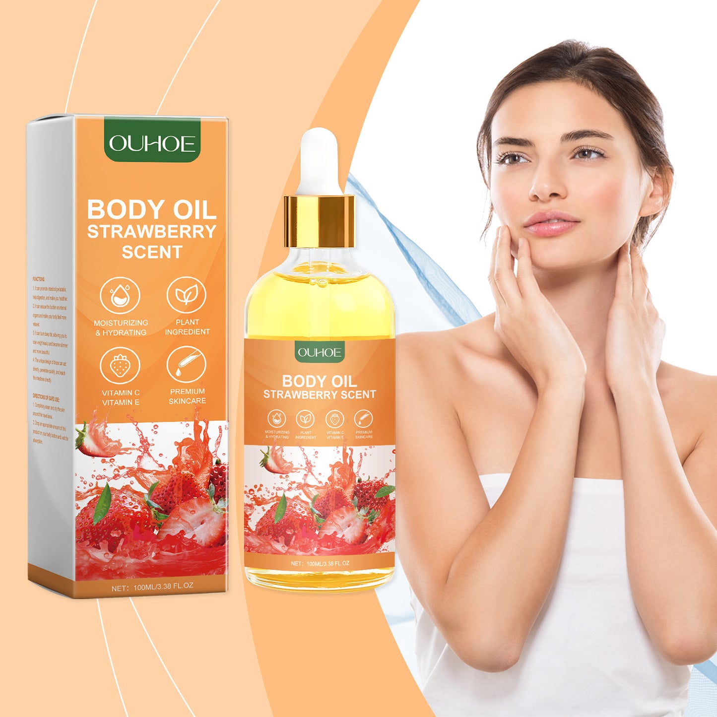 Strawberry Moisturizing Body Oil - Firming & Nourishing Skin Care 100ml