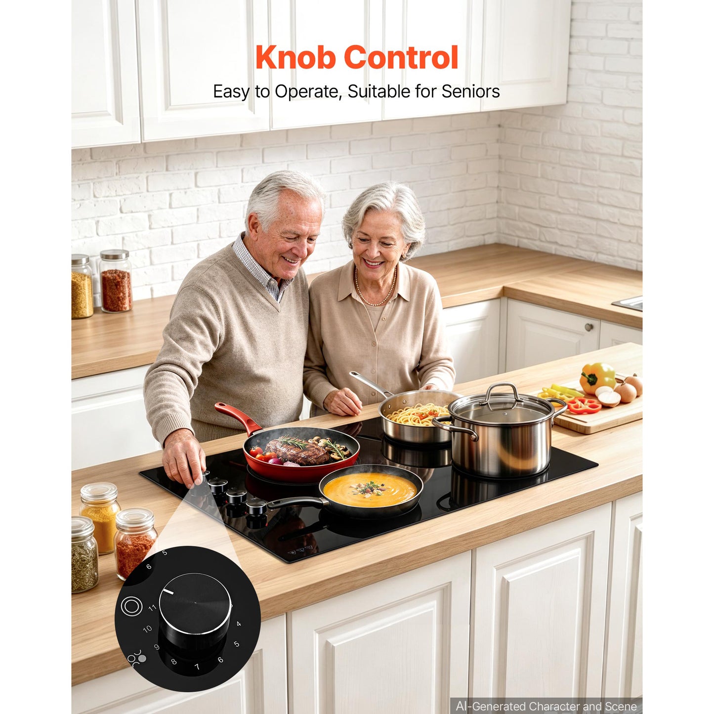 30 Inch Electric Cooktop 4 Burners 6700W Ceramic Built-in Stove with Touch Control
