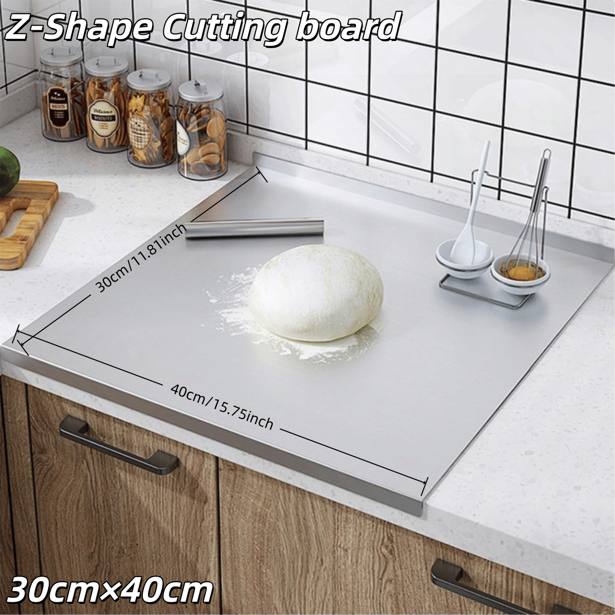 Stainless Steel Cutting Board with Lip - Versatile Kitchen Chopping Board