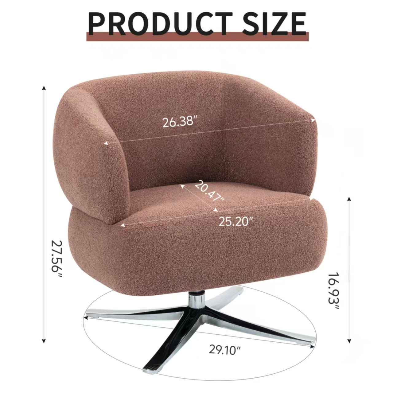 Cuddle-style Leisure Swivel Sofa Chair, Suitable For Balconies,