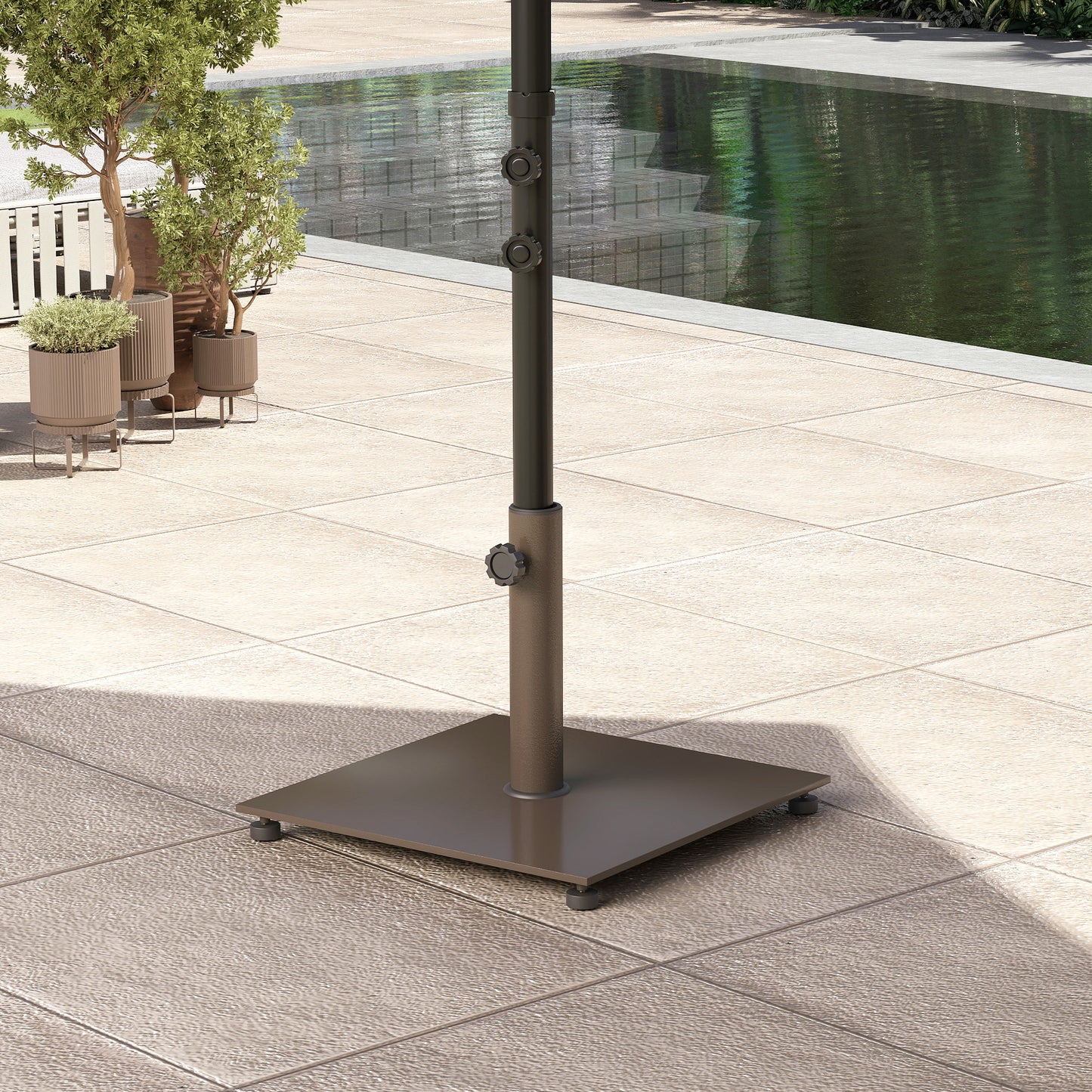 29 lbs Metal Patio Umbrella Base with Adjustable Foot Pads