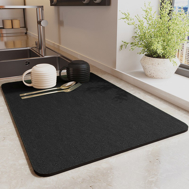 Absorbent Dish Drying Mat Water Drainage Pad for Kitchen Counter Non-Slip