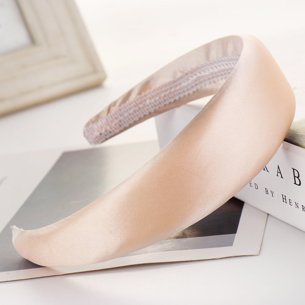 Satin Sponge Headband with Wide Edge