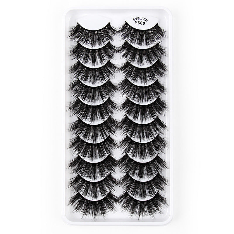 3D Imitation Mink False Eyelashes Natural Length - Pack of 10 Pairs