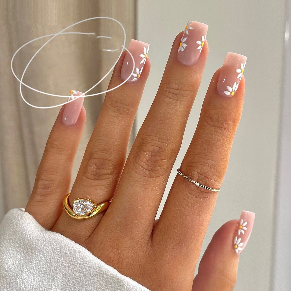 Short Square Nail Tips - Wearable Artificial Nails for Nail Art, Starry Sky Pattern
