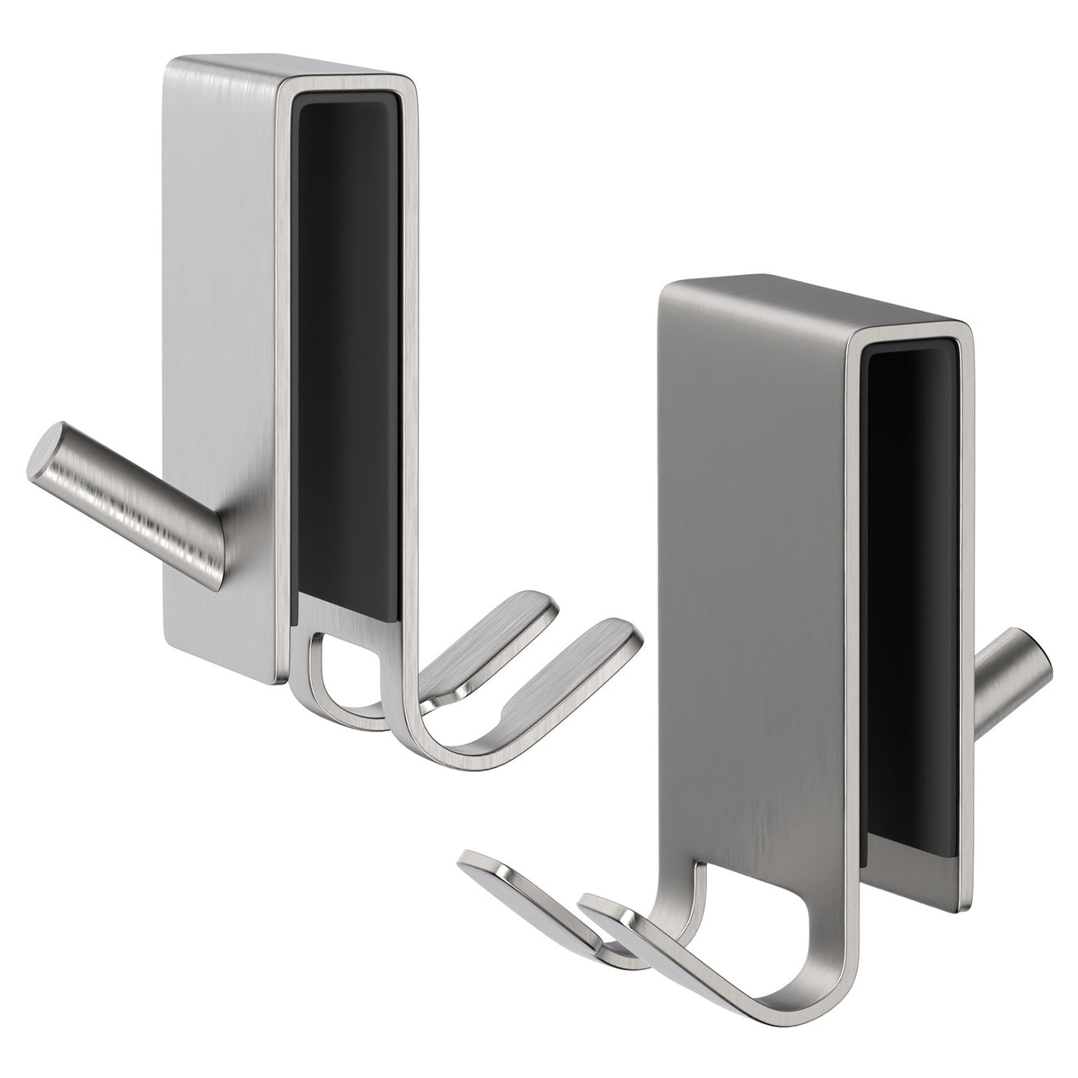 Removable Drill-Free Bathroom Glass Door Hook - Stainless Steel, Black & Natural Finish