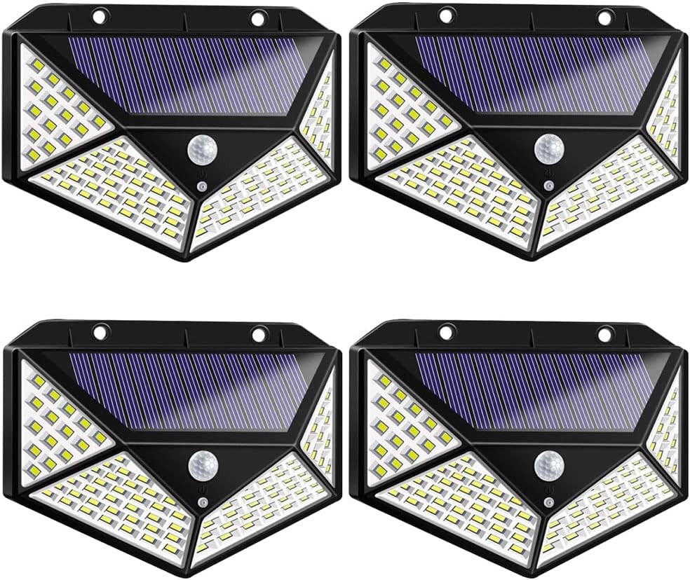 Outdoor Solar Motion Sensor Wall Lights 2-Pack Waterproof Security Lamps