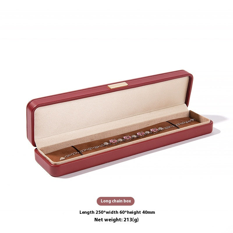 High-Grade PU Leather Jewelry Storage Box with Rounded Corners