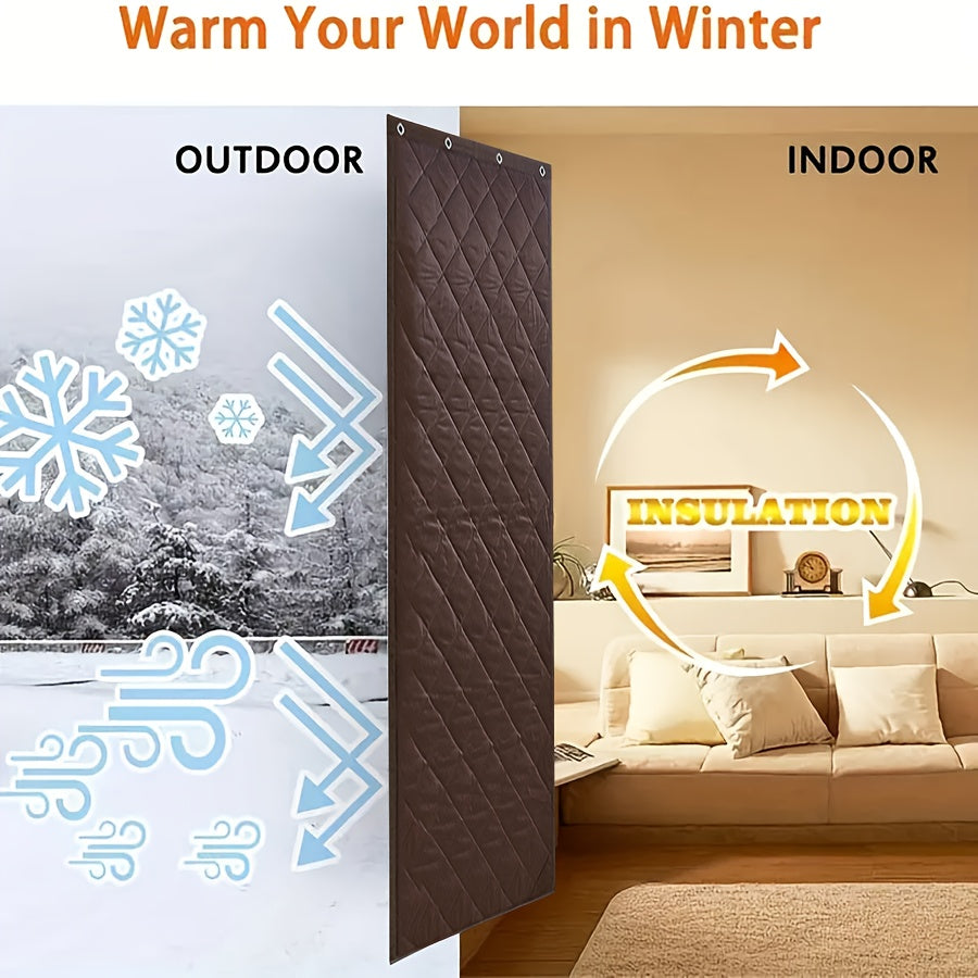 Magnetic Sealed Insulated Door Curtain - Windproof, Soundproof, Heat Blocker for Home Garage Retail