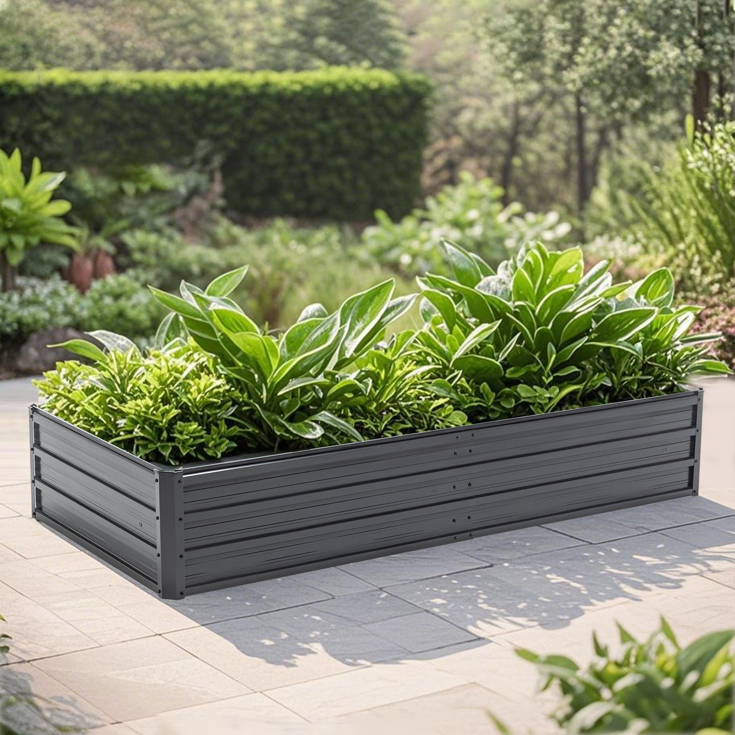 6x3x1 FT Metal Raised Garden Bed Outdoor Reinforced Galvanized