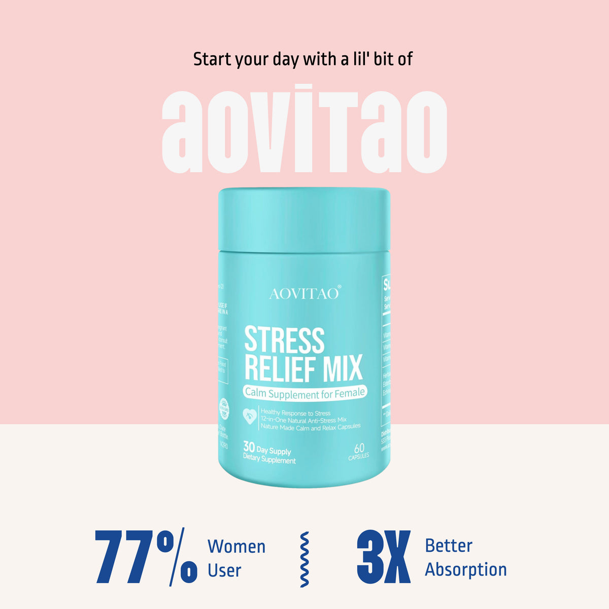 Ashwagandha & L-Theanine Stress Relief Capsules - 60 Count