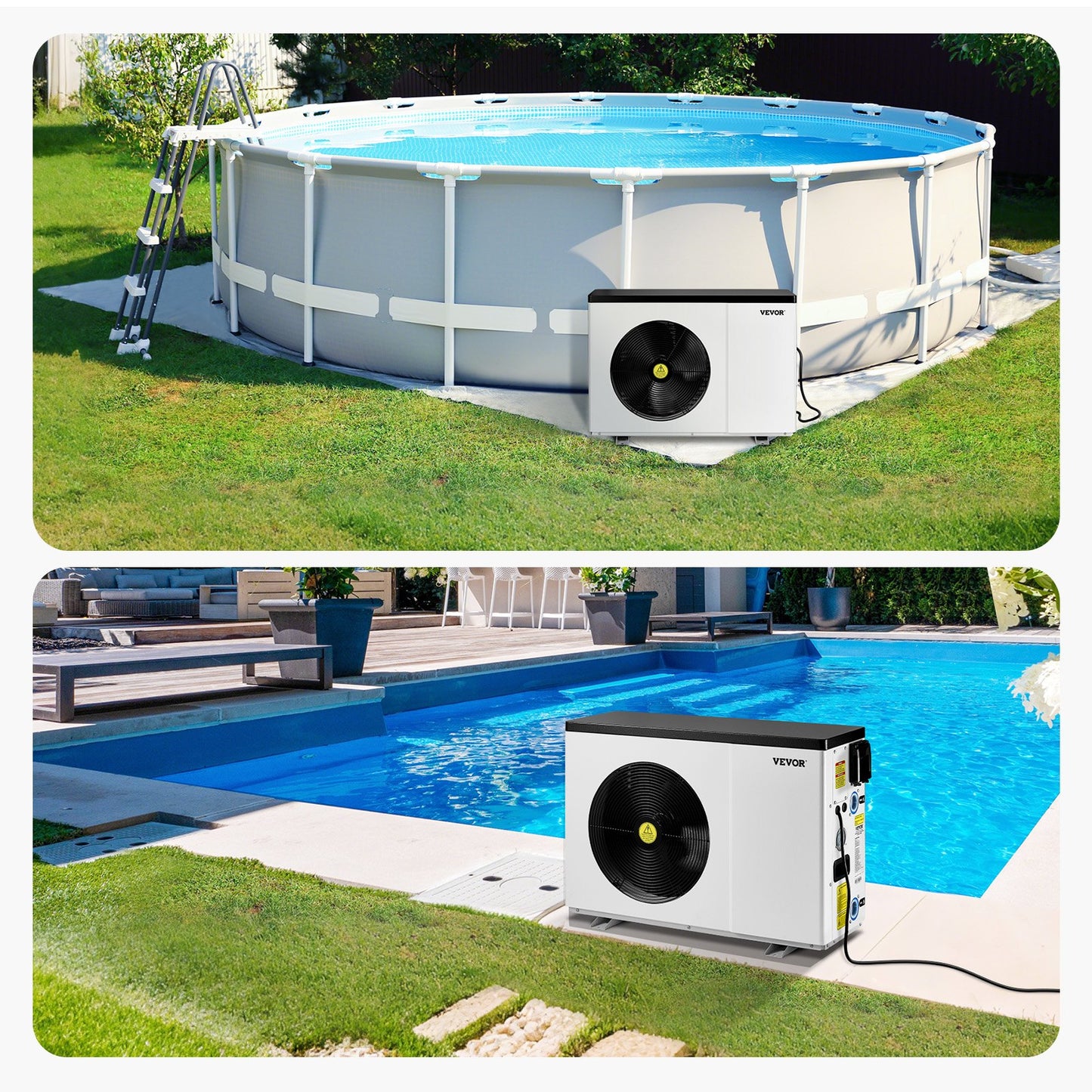 Electric Pool Heat Pump 22,250 BTU for Above & In-Ground Pools, Energy Efficient Heating