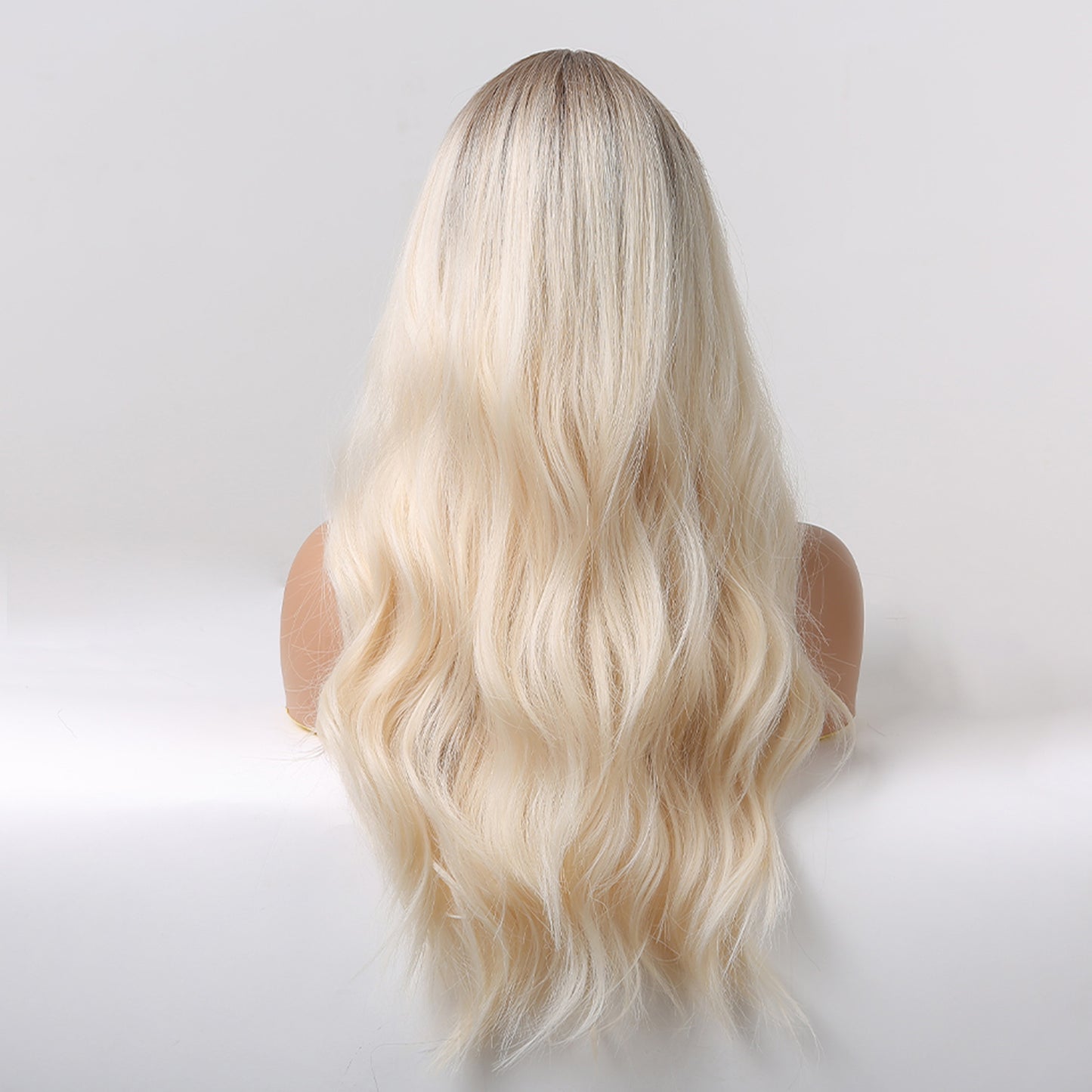 Long Blonde Curly Synthetic Wig - Soft Natural Wave Hairpiece