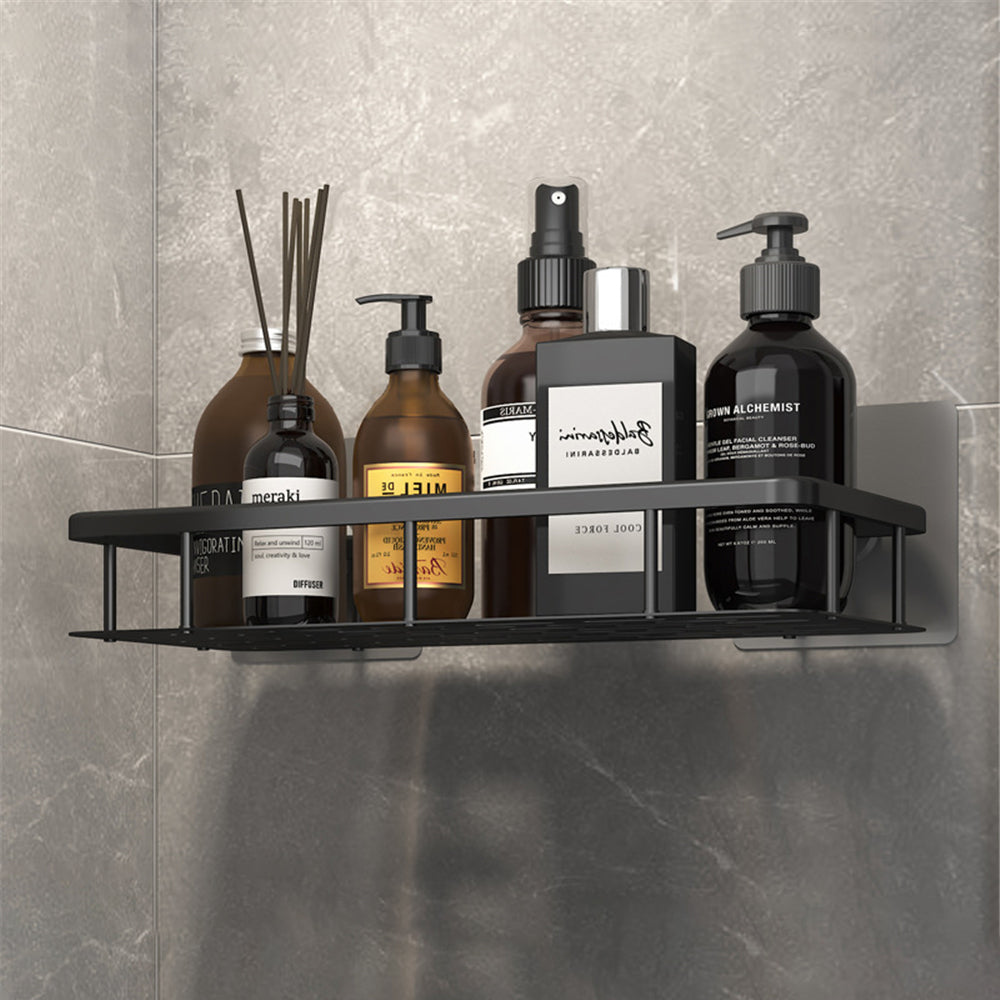 Aluminum Wall Shelf Bathroom & Kitchen Dual-Use Rectangular Storage Rack